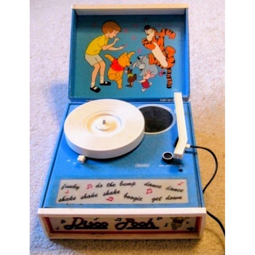 WINNIE THE POO RECORD PLAYER "DISCO POO" LIGHTS UP FROM SEARS (1960's-1970)
